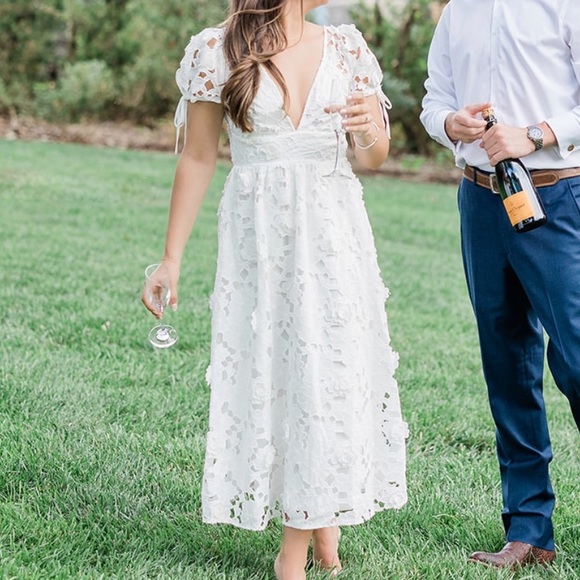 Lulus white midi lace dress - Picture 5 of 8